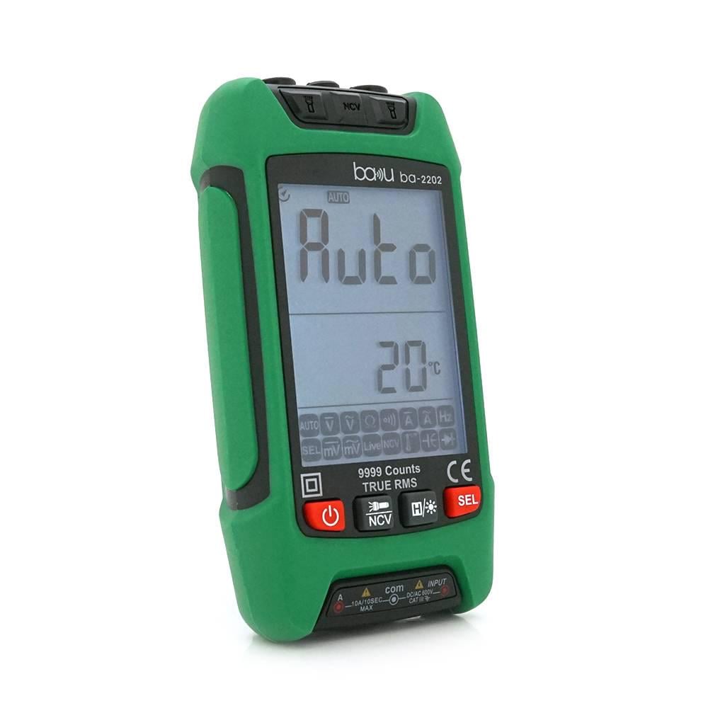 Мультиметр BAKKU Ba-2202 вимірювання V DC/AC A DC/AC Ω C F °C/°F NCV продзвонювання ліхтарик