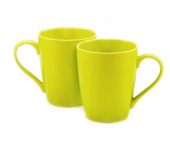 Набір керамічних чашок Fissman 12х8,5х10 см 300 мл 2 шт. Lime Green ( SC-9321.300 )