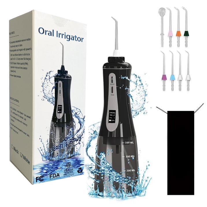 Іригатор для ротової порожнини портативний Oral Irrigator Waterproof IPX7 Чорний - фото 6