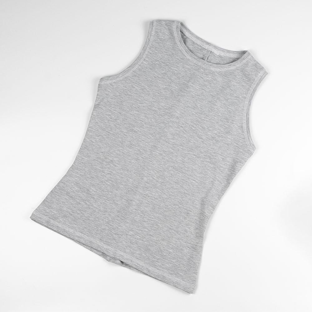 Майка хлопоковая с широкими бретелями однотонная XS Серый