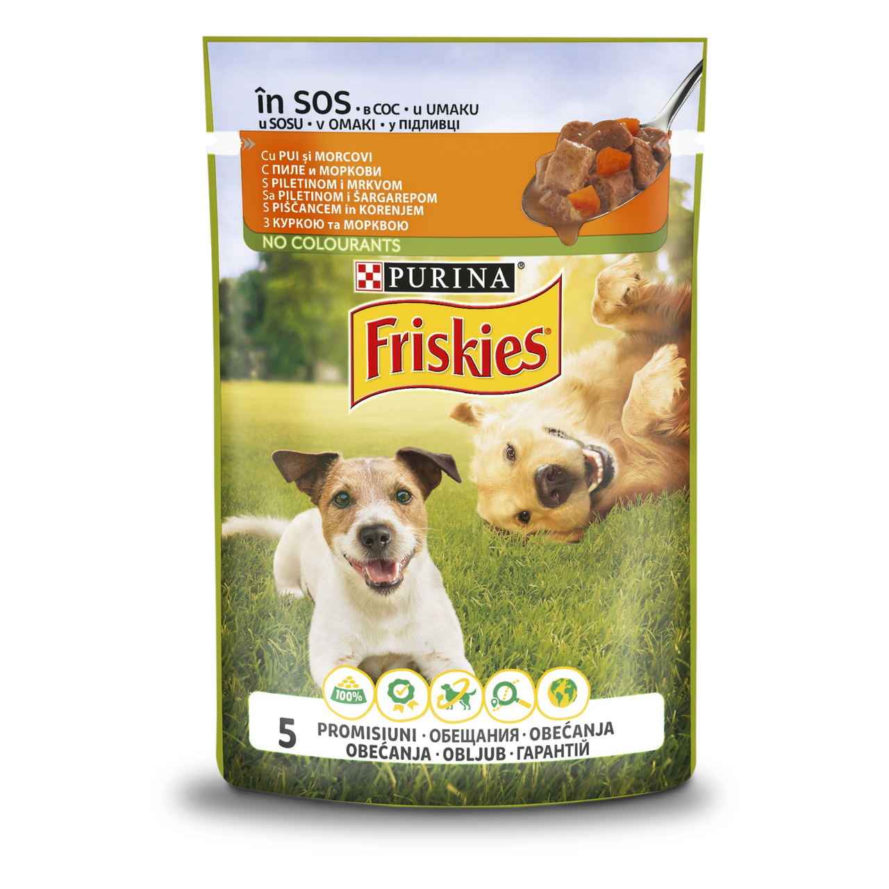 Влажный корм Friskies для собак кусочки в соусе курица и морковь 85 г (8445290751065)