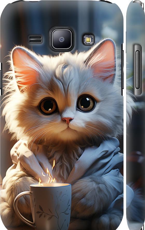 Чехол на Samsung Galaxy J1 J100H White cat (5646m-104-42517)