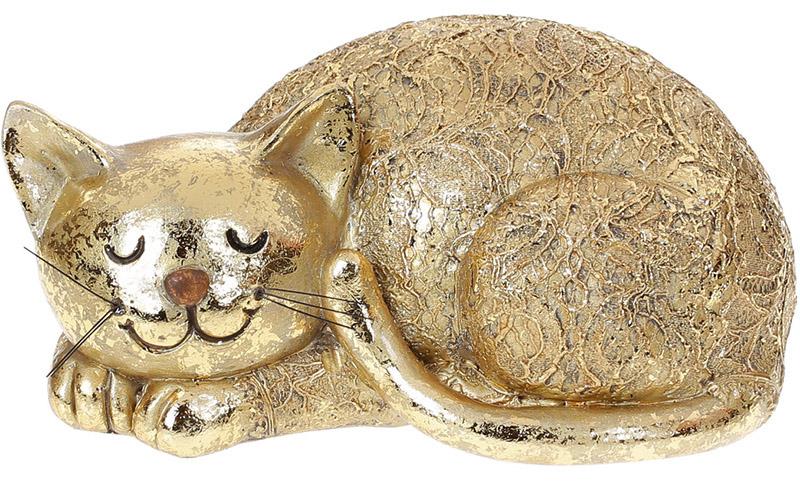 Декоративная статуэтка Спящий Котик Антик Gold 19х10,5х10,5 см полистоун (BD-218-897)