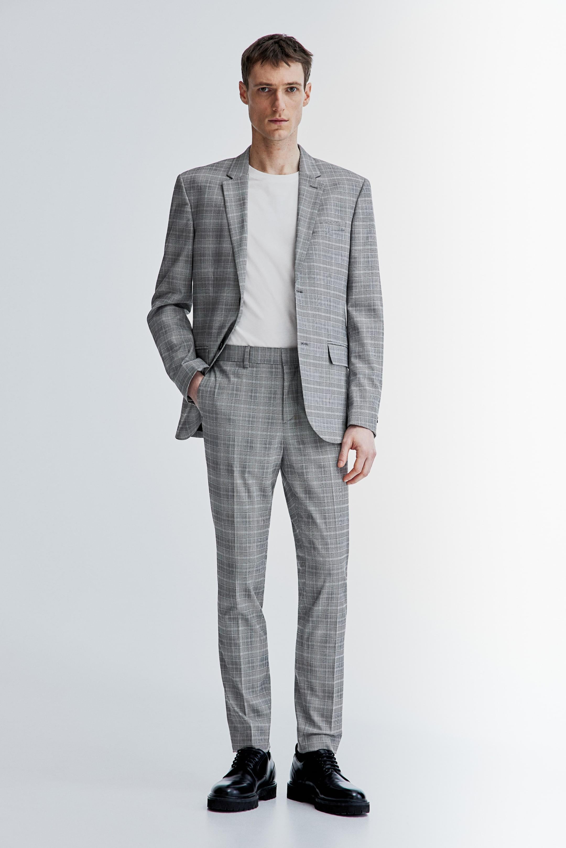 Штани H&M Клітинка р.46 Світло-сірий (X30011174442)