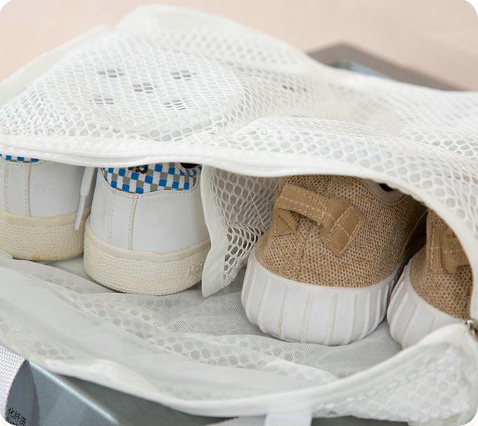 Сітка-мішок R9361 для прання взуття та одягу в пральній машині розмір 28х24,5х8 см Білий - фото 9