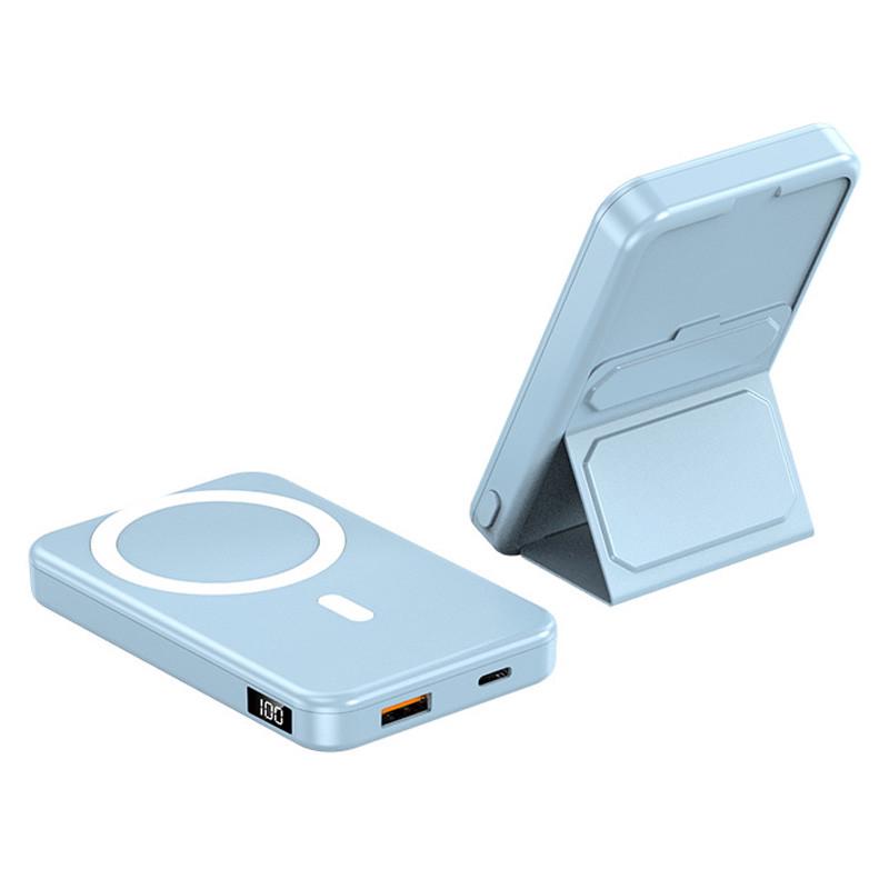 Повербанк JJT-A27-1 Color MagSafe 10000 mAh PD20W+QC 22,5W с БЗП Голубой - фото 2