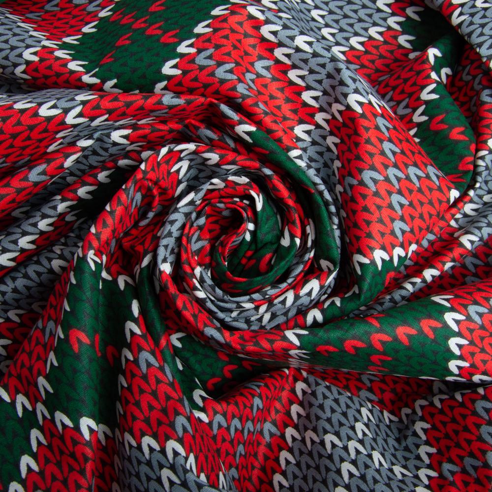 Ткань бязь ранфорс для постельного белья M05175/3 Вязка 130 гр/м2 240 см Серо-красный (25819)