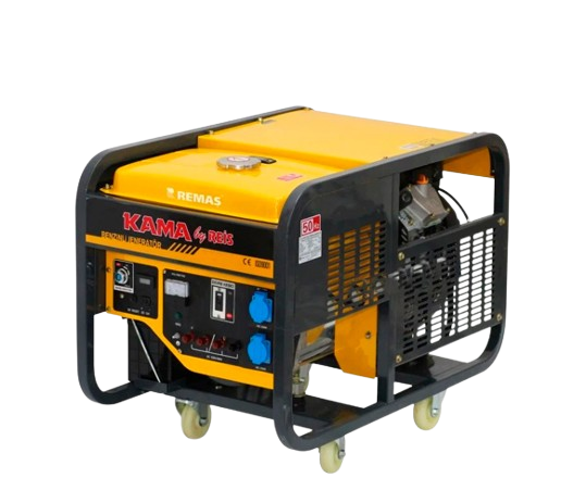 Генератор бензиновый 3-фазный KAMA KGL13500FE3 13,75kW 220V бак 25 л стартер Желтый (4c308557)