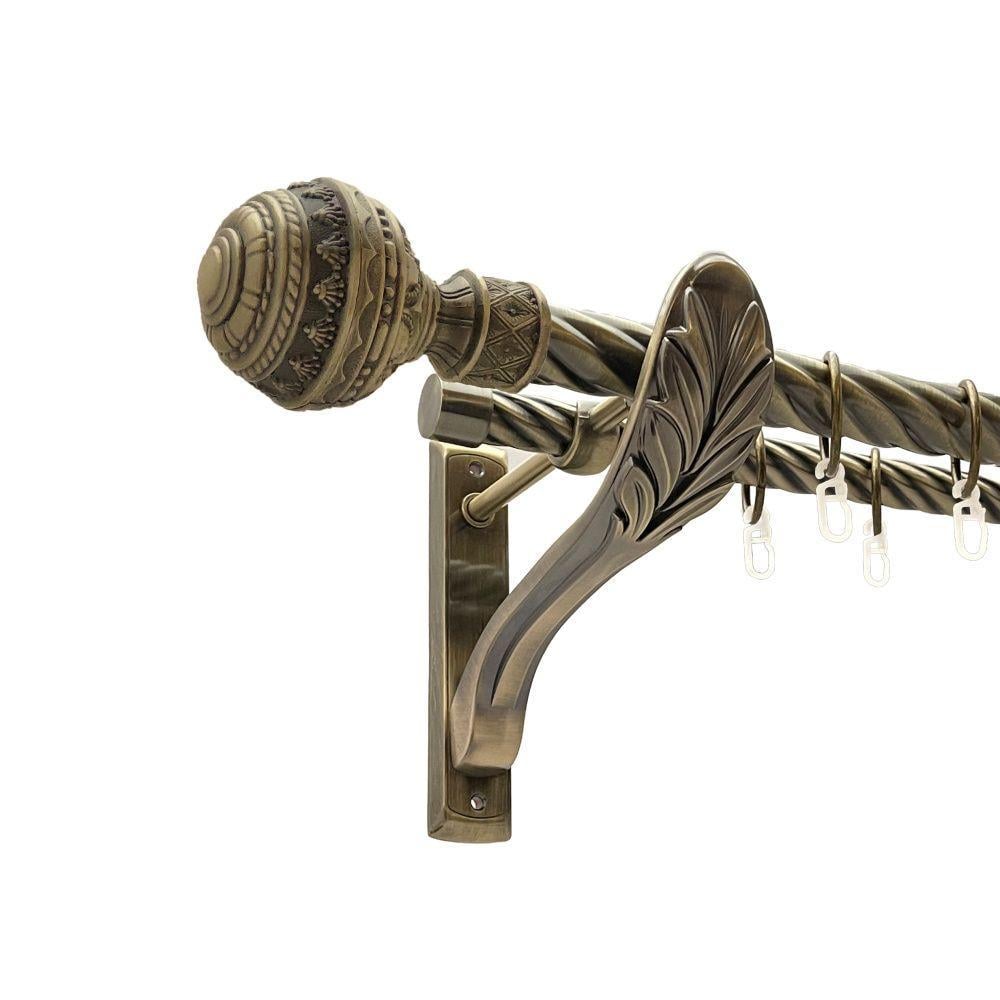 Карниз Orvit Арабеска двухрядный скрученный 25/19 мм 160 см Антик (00-00016394)