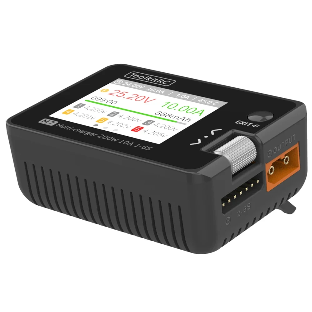 Зарядное устройство ToolkitRC M7 200W 10A DC для 1-6S Lipo LiHV Lion NiMh Pb Battery FPV (24685247)