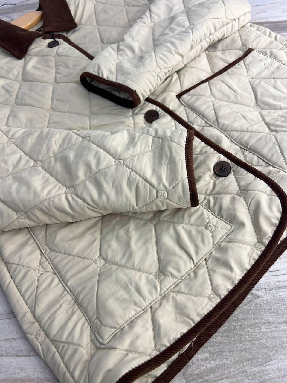 Куртка жіноча LADY YEP 9090 сорочка оверсайз стьобана демісезонна на гудзиках комбінована з вельветом M Бежевий (3717) - фото 7 Куртка жіноча LADY YEP 9090 сорочка оверсайз стьобана демісезонна на гудзиках комбінована з вельветом M Бежевий (3717) - фото 7