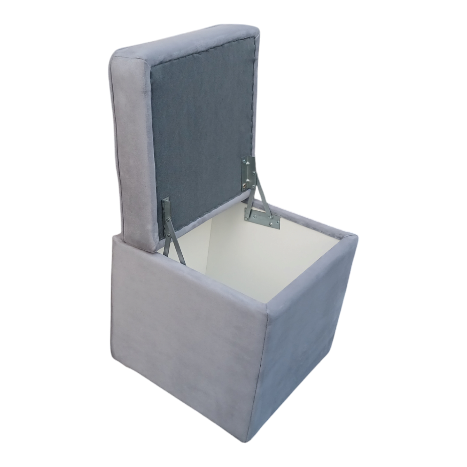 Пуф квадратний Люкс з нішою штучна замша Аврора 40х40х43 см Блакитний - фото 3