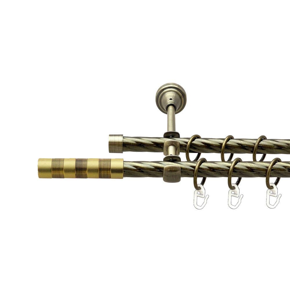 Карниз для штор Orvit Сигма двухрядный скрученный 16/16 мм Антик (00-00022526)