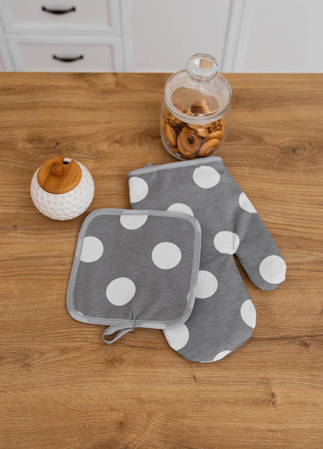 Набор варежка и прихватка водоотталкивающие Большой горошек - фото 3 Набор варежка и прихватка водоотталкивающие Большой горошек - фото 3