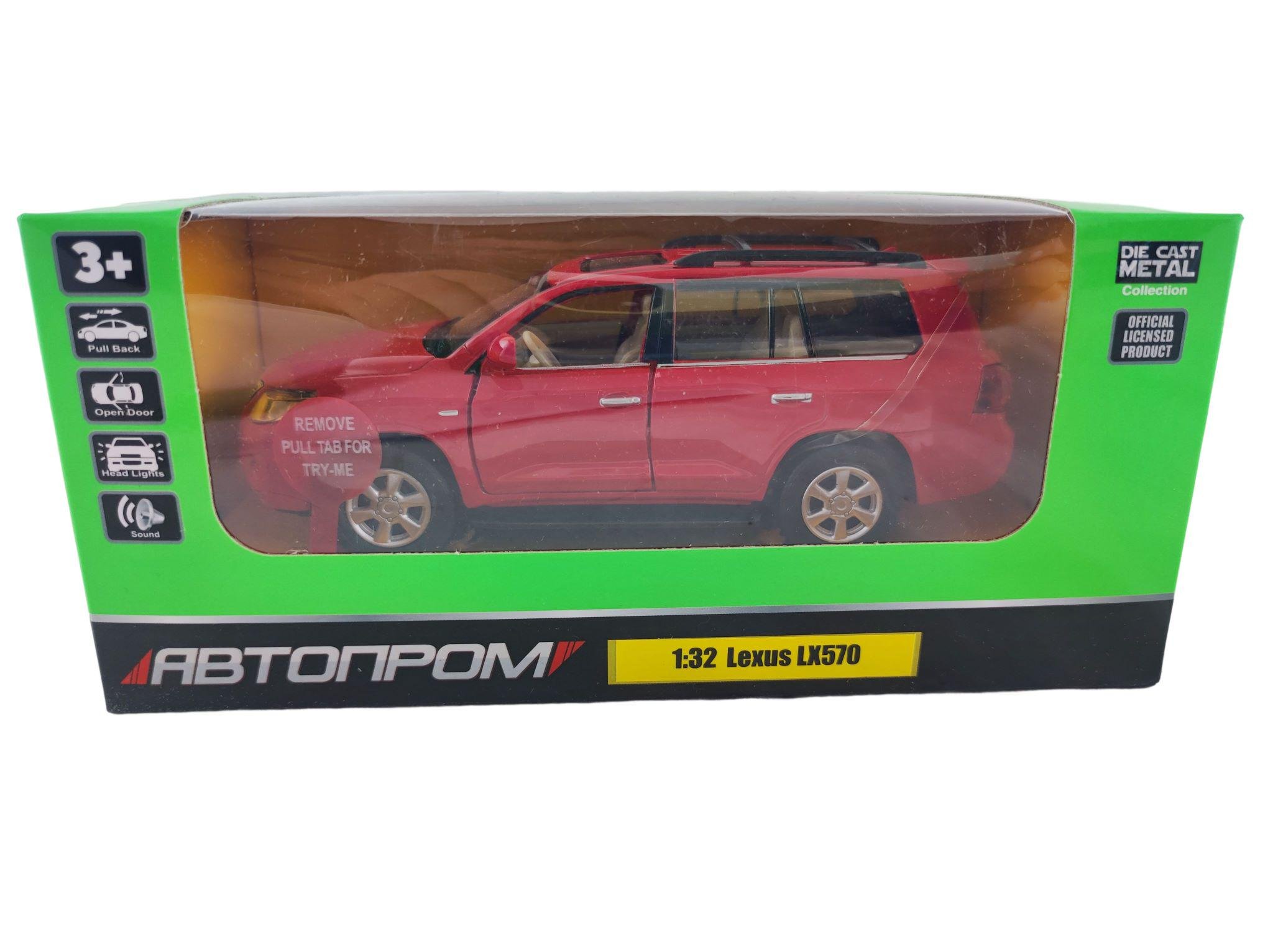 Машинка игрушечная металлическая Автопром Toyota Land Cruiser Красный (140148)