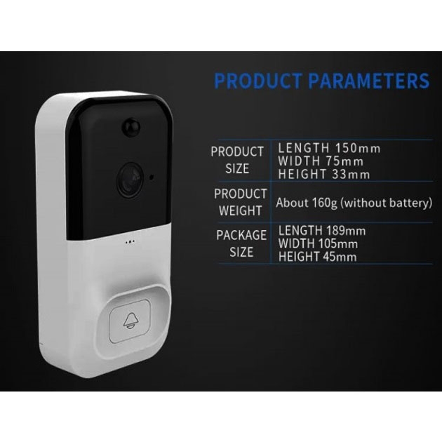 Відеодомофон Smart Doorbell X5 Wi-Fi відеокамера дверного дзвінка (23678505) - фото 9