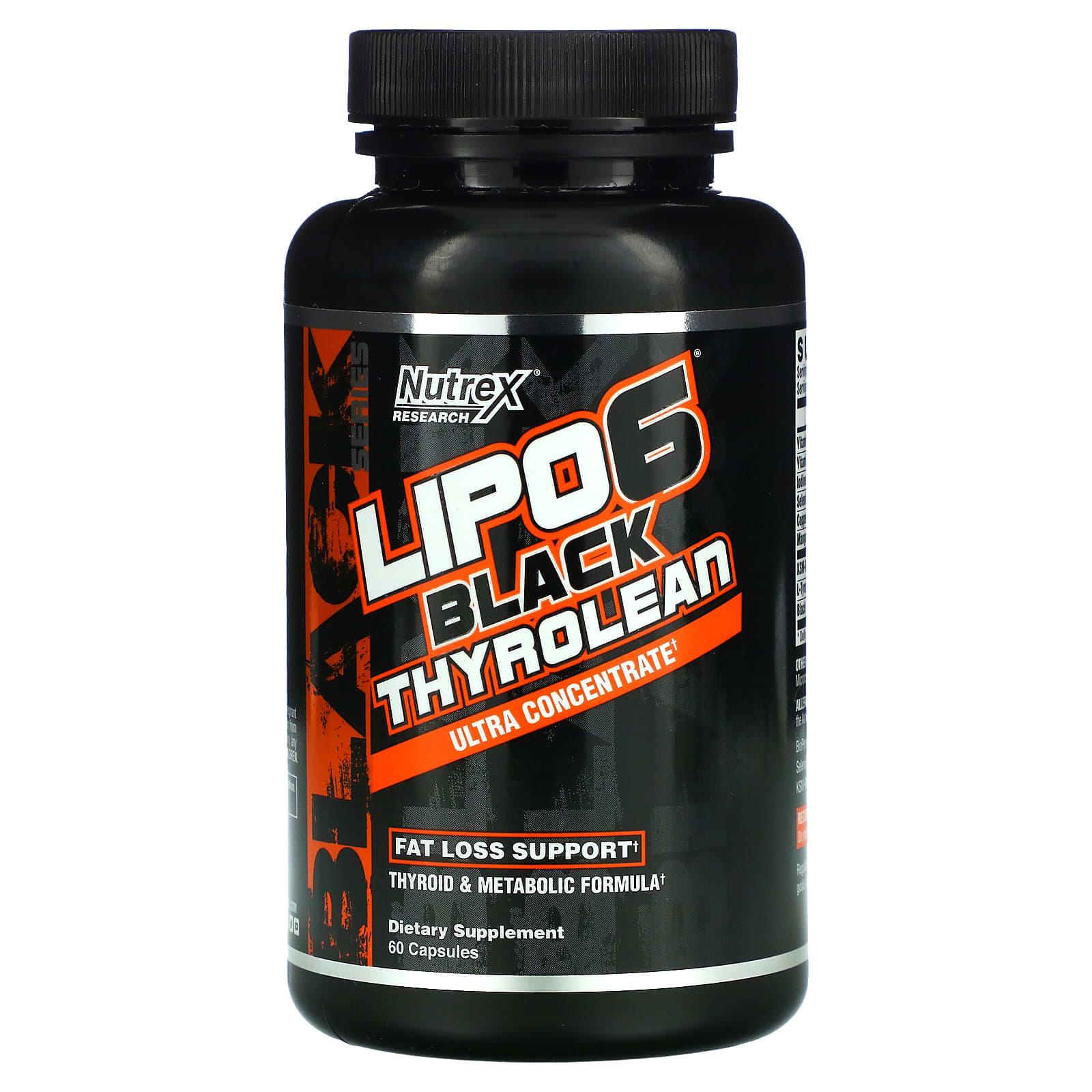 Жироспалювач Nutrex Lipo-6 Black Thyrolean 60 капсул (1061)