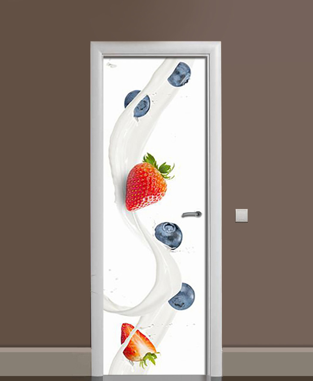Наклейка 3D на двери Zatarga Ягоды в объятьях молока 650х2000 мм (1323465596) Наклейка 3D на двери Zatarga Ягоды в объятьях молока 650х2000 мм (1323465596)