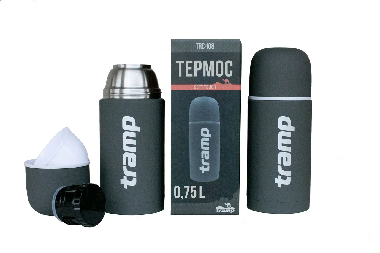 Термос Tramp Soft Touch для чаю та кави 0,75 л Сірий (TRC-108-grey) - фото 5 Термос Tramp Soft Touch для чаю та кави 0,75 л Сірий (TRC-108-grey) - фото 5