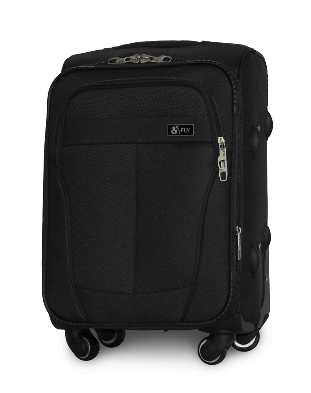 Чемодан Fly 1304 малый 54х35х22 см ручная кладь на 4 колесах Черный