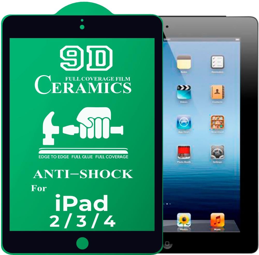 Защитная пленка Ceramics iPad 2/3/4 керамическая 9D (22457)