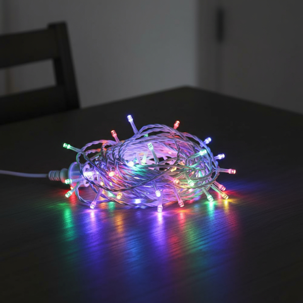 Гирлянда сетевая Бахрома уличная 6 м 105 LED диодов эффект каскада белый провод цвет света Разноцветный (6МWML)