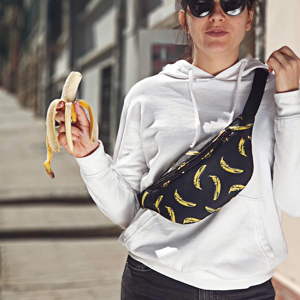 Сумка-бананка через плечо и на пояс Presentville Bumbag Бананы 27х16 см (BB_19A007_BL) Сумка-бананка через плечо и на пояс Presentville Bumbag Бананы 27х16 см (BB_19A007_BL)