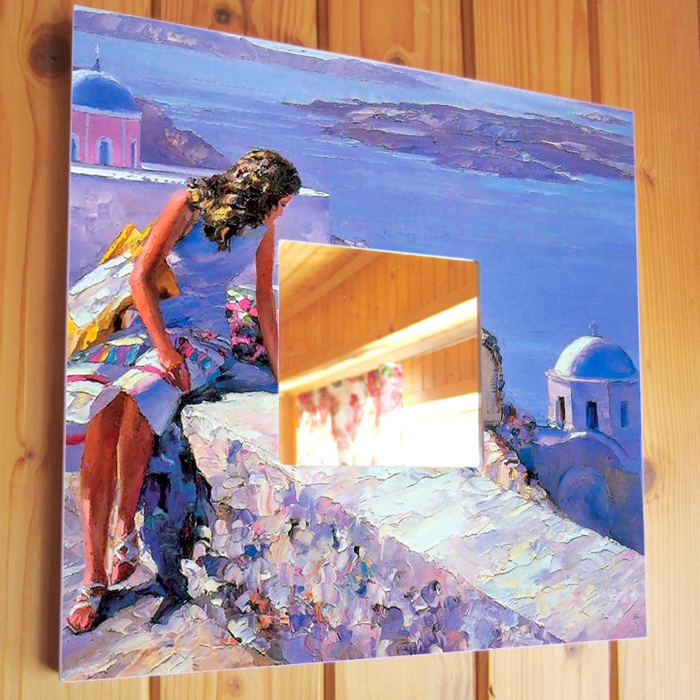 Зеркало декоративное Санторини Греция 260х260 мм (M00252)