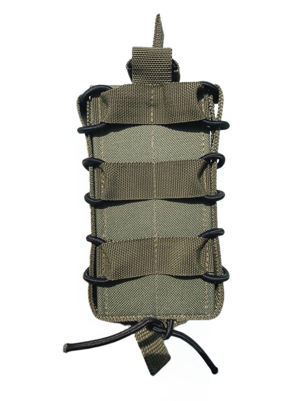 Подсумок каркасный для магазина АК на кнопках открытый одинарный Олива (23576424)