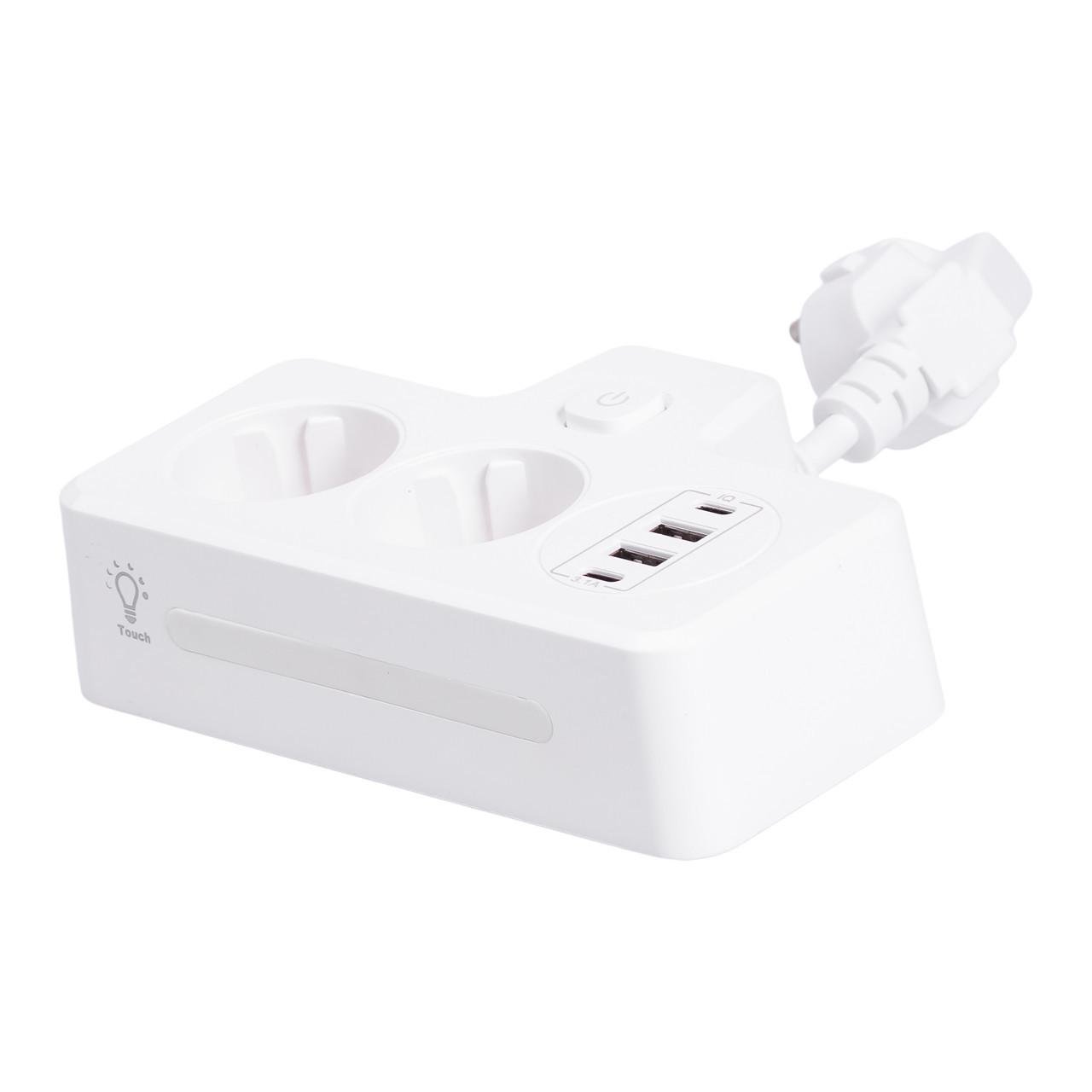 Фільтр мережевий HP-5-17 на 2 євро розетки з 2 USB та 2 Type-C Білий (A-034378) - фото 3 Фільтр мережевий HP-5-17 на 2 євро розетки з 2 USB та 2 Type-C Білий (A-034378) - фото 3