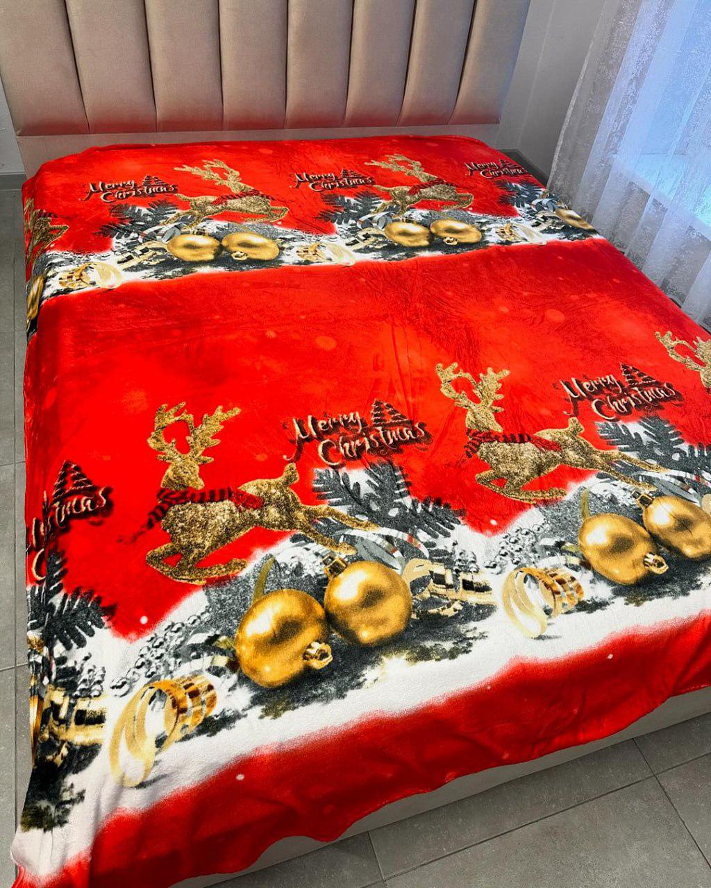 Покрывало-плед Велюр новогоднее 200x220 см