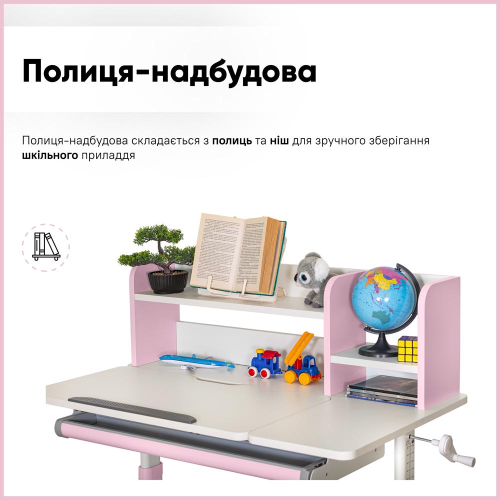 Парта трансформер школьная эргономичная Evo-kids TH-330 W/PN Розовый - фото 7