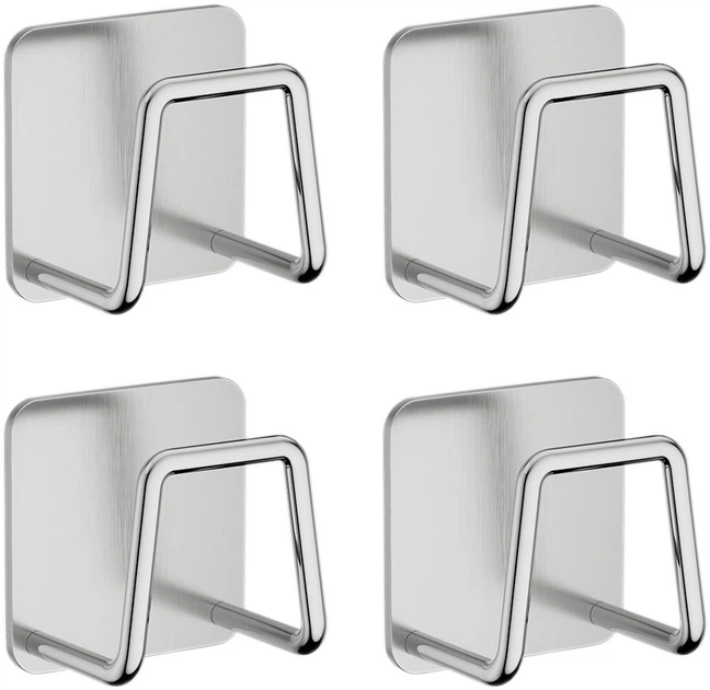 Тримач самоклеючий для мочалки в раковину 4 шт. Сірий