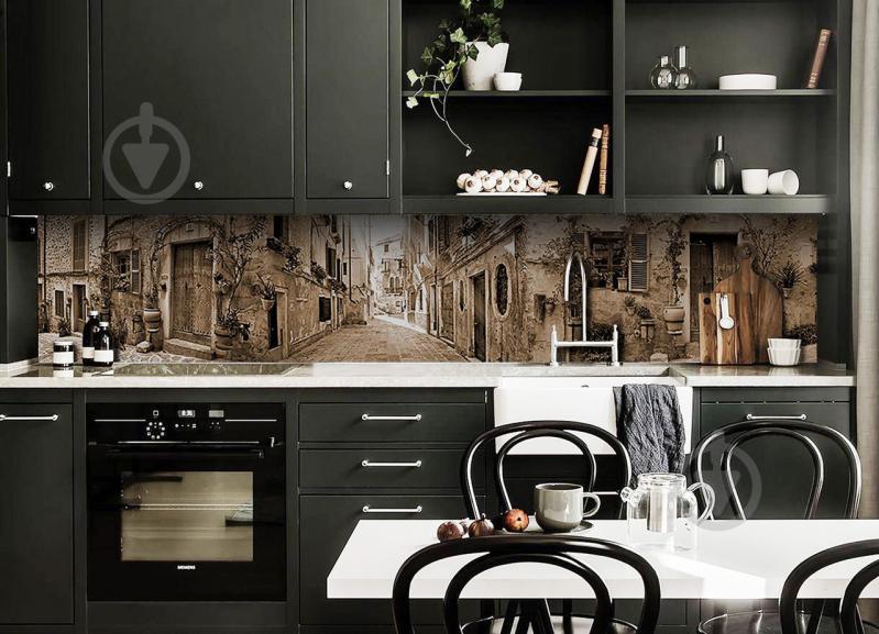 Наклейки кухонный фартук Zatarga "Улочка" 650х2500 мм кофе с молоком (Z180309/1)