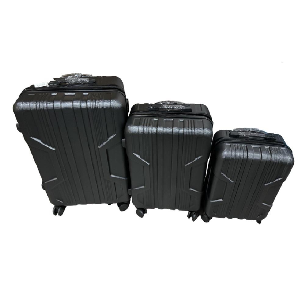 Чемоданы Stenson R33423-GR пластик 20/24/28" 3 шт.Черный (612892)