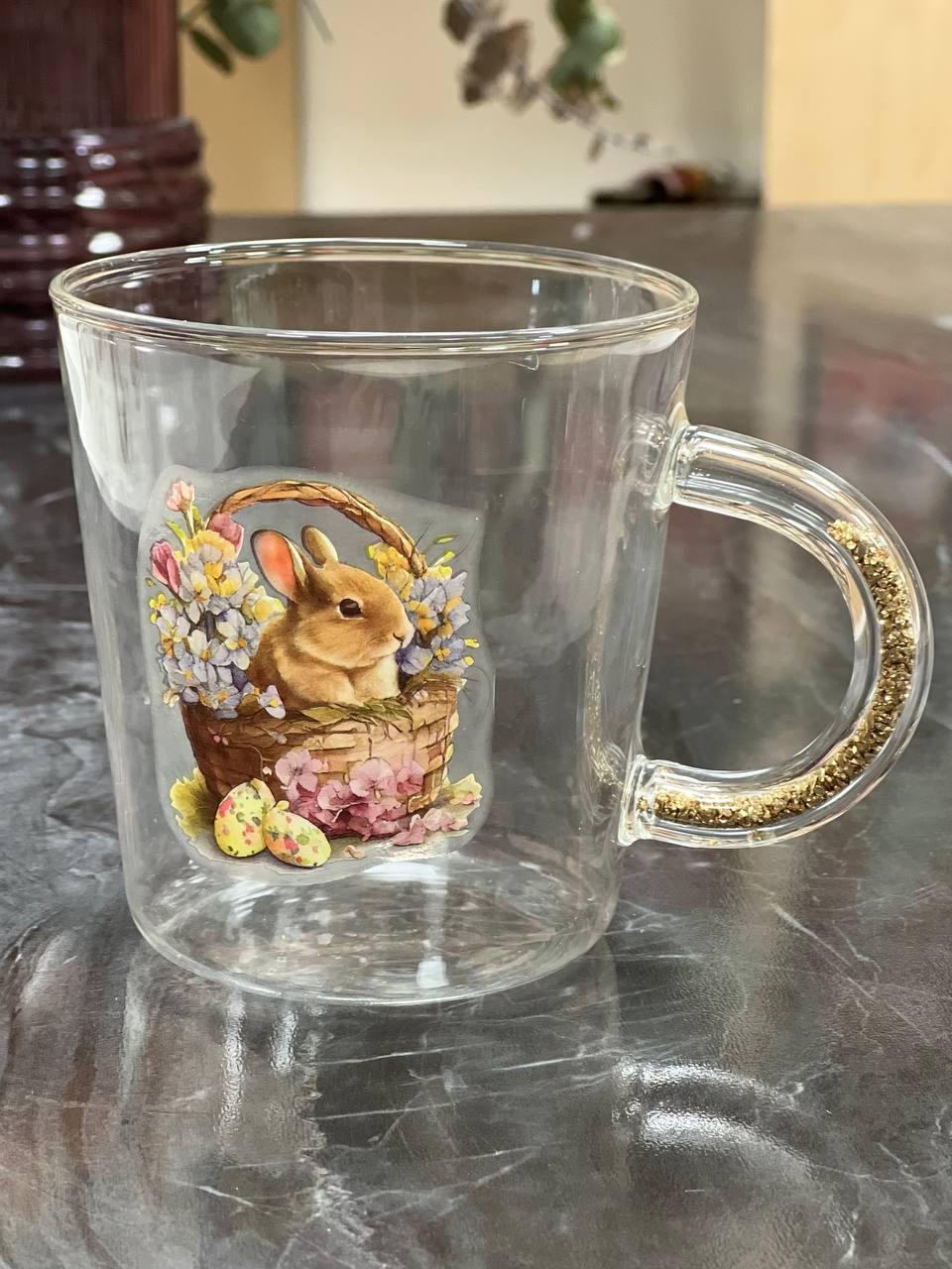 Кружка стеклянная Пасхальное настроение 500 мл Прозрачный (8030-537)
