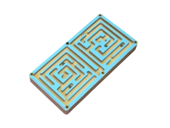 Лабіринт головоломка дитячий KolodaToys двосторонній з двома кульками складний 16х8х2 см Блакитно-зелений (6004)