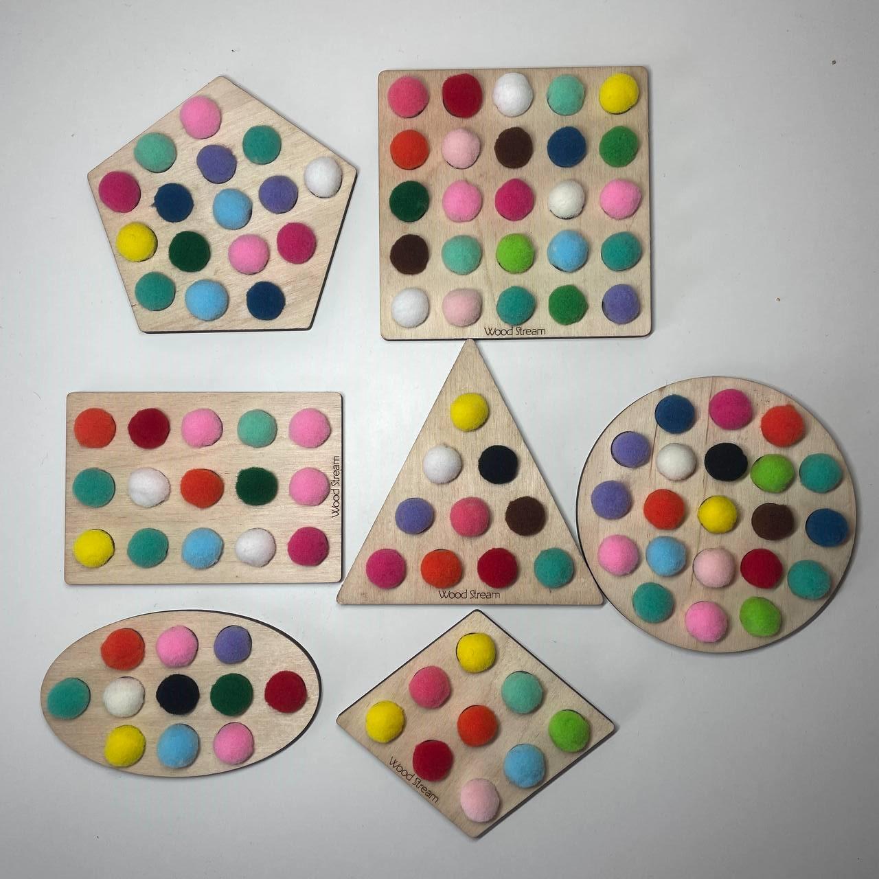 Геометрические фигуры для игр с помпонами WoodStream 10х10 см - фото 2 Геометрические фигуры для игр с помпонами WoodStream 10х10 см - фото 2