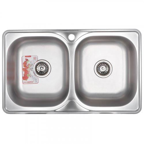 Мойка кухонная Zerix Z7848D-08-180MD Double Micro Decor (ZS0579)
