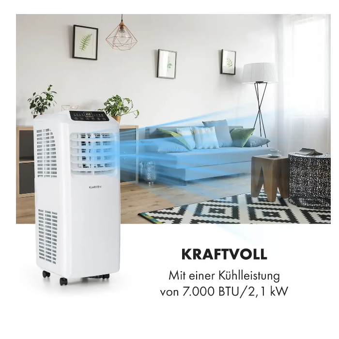 Кондиционер мобильный KLARSTEIN Pure Blizzard 3 2G 7000 BTU/2,1 кВт (10028187) - фото 4