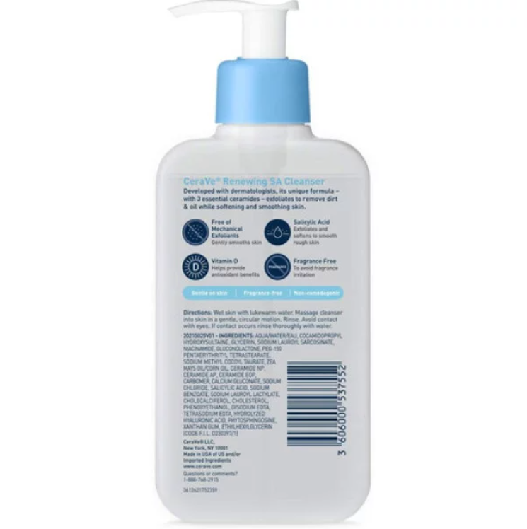 ᐉ Гель очищающий CeraVe Renewing SA Cleanser с салициловой