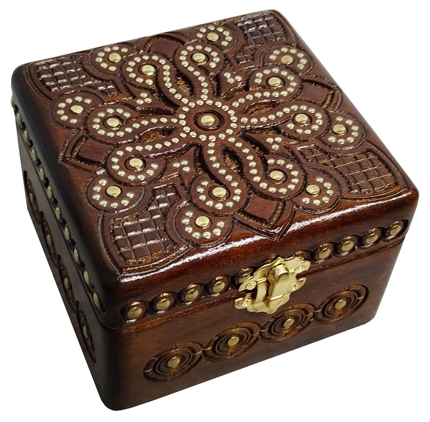 Шкатулка квадратная 12x12 см Ореховый (000182)