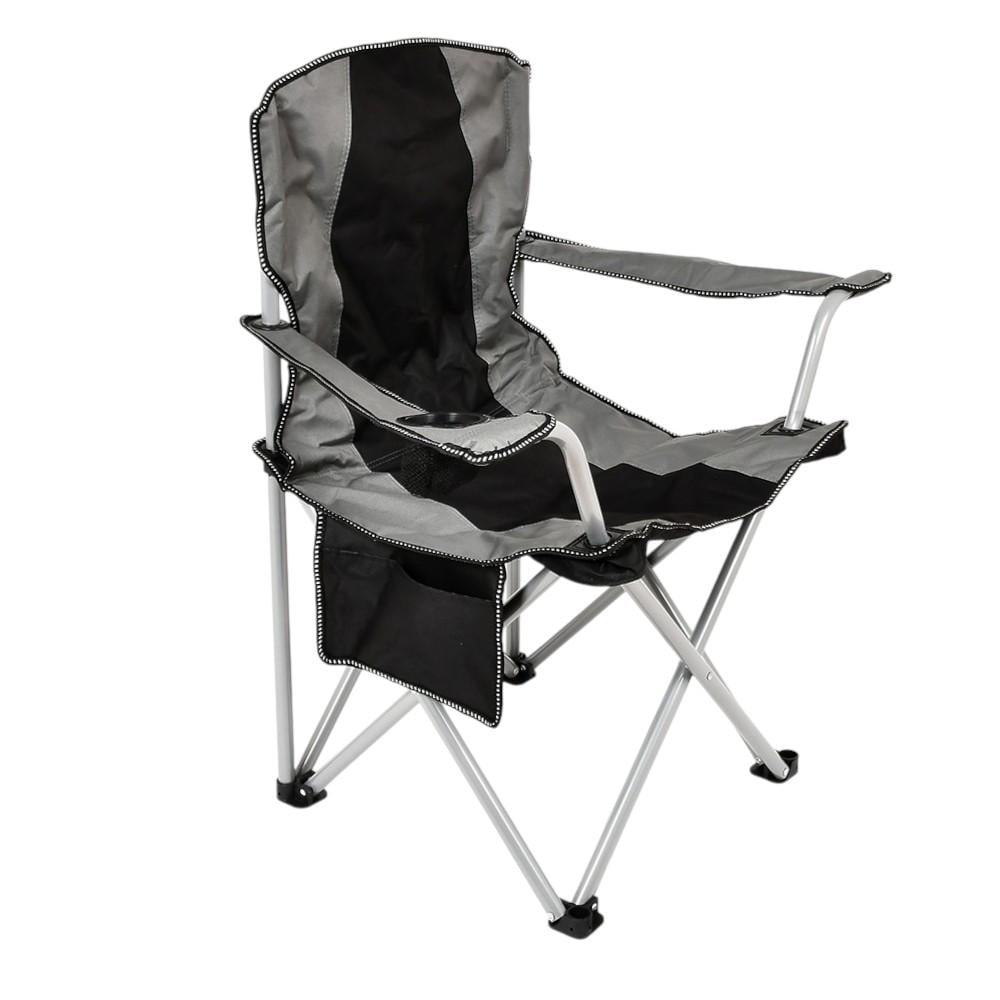 Туристическое кресло с чехлом раскладное Stenson MH-3076S 55х85х90 см Черно-серый (627819)
