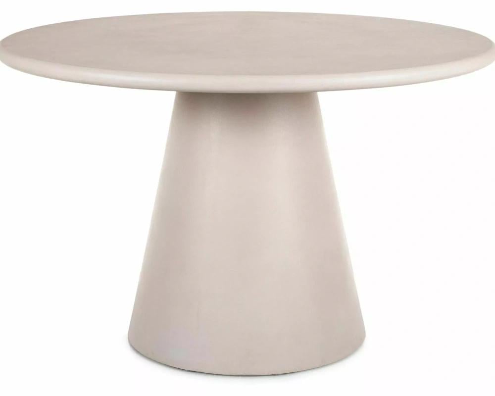 Стол обеденный кухонный Signal Aurora ø120 см МДФ и микроцемент Светло-серый