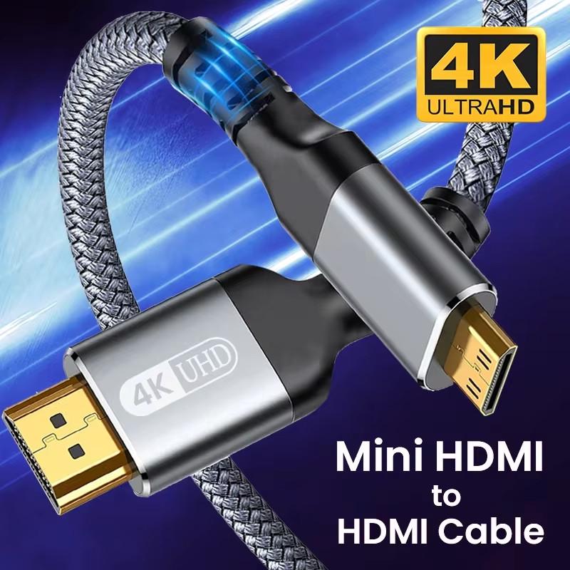 Кабель Mini HDMI - HDMI 4К 60Hz Gold-plated Aluminum Shell Nylon cord 2 м (48743e) - фото 4