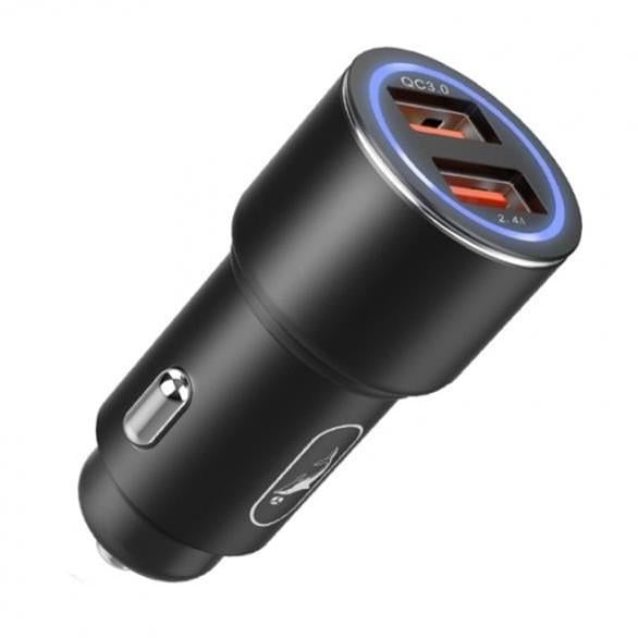 Зарядное устройство для SkyDolphin SZ15 Aluminium 15 Вт QC 3.0 2xUSB Black (AZP-000087)
