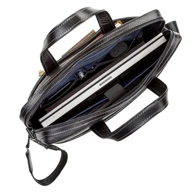 Сумка для ноутбука SHVIGEL 11110 кожаная Черный - фото 3 Сумка для ноутбука SHVIGEL 11110 кожаная Черный - фото 3