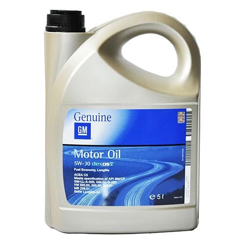 Моторное масло GM 5W30 Dexos2 5 л SL/CF A3/B4 л (GM-93165557)