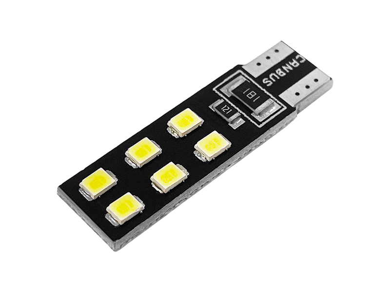 Автолампа светодиодная T10 W5W с обманкой 12 В SMD2835-12led Белый (1147)