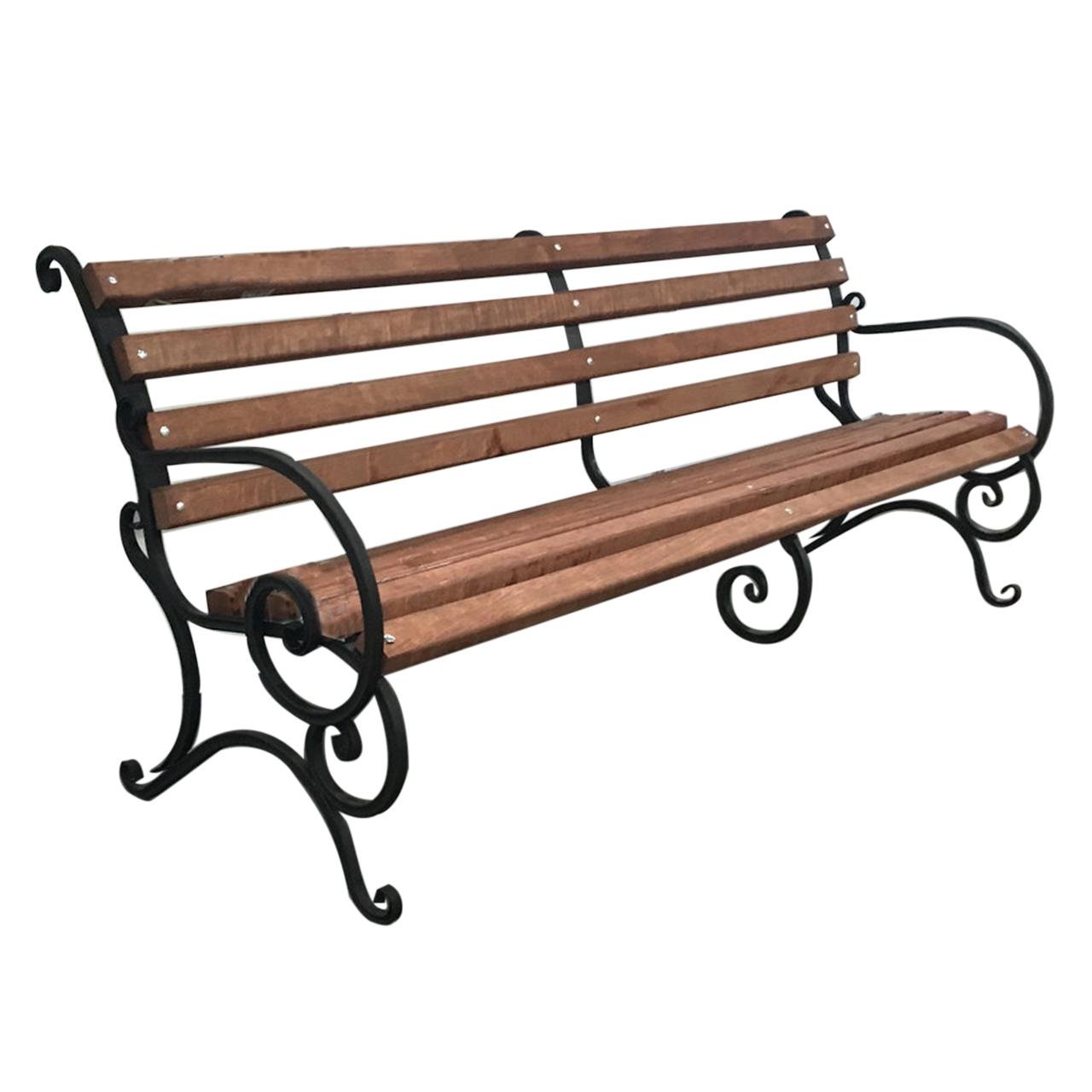 Скамейка садовая парковая кованая AVVS с подлокотником деревянная 1,75 м уличная ольха (9.1/175 Подлокотник) - фото 1 Скамейка садовая парковая кованая AVVS с подлокотником деревянная 1,75 м уличная ольха (9.1/175 Подлокотник) - фото 1